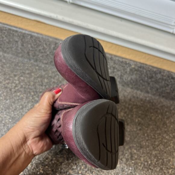 Earth Origins Merlot Leather Ankle Boots Heeled Womens 7.5M Comfort Casual Shoes - Picture 7 of 11